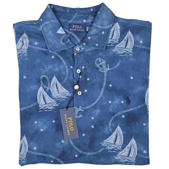 Polo Ralph Lauren Other - NWT Polo Ralph Lauren Polo Shirt Mens XLT Blue Nautical Sailboat Casual Coastal